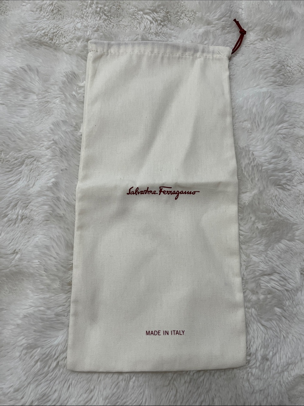 Ferragamo drawstring dust bag 8x17